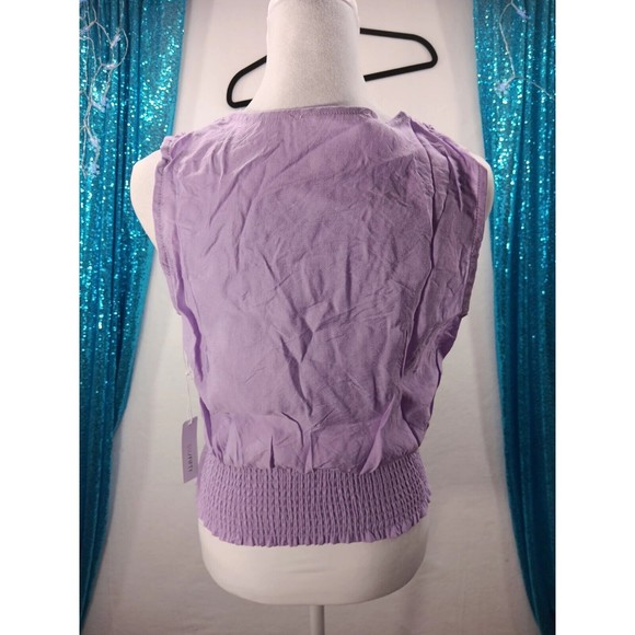 NWT Six Fifty Sleeveless Pastel Lavender Top Size Small Elastic Smocked Bottom - Picture 9 of 9